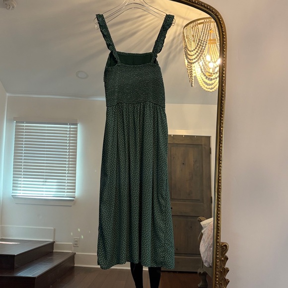 Abercrombie & Fitch Emerald Green Polka Dot A-Line Dress - Picture 2 of 3